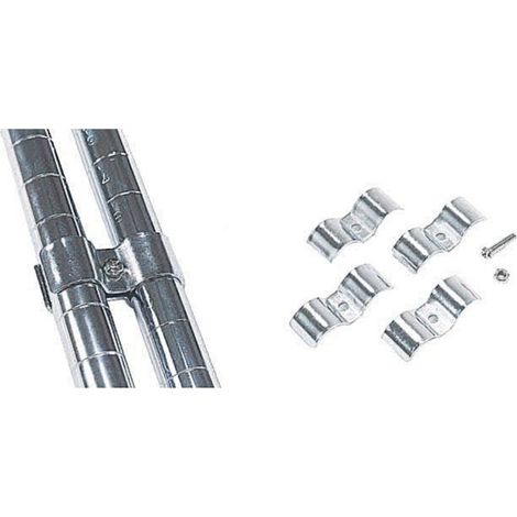 Set de 2 conectores montantes cromo 8,5 x 2,5 cm