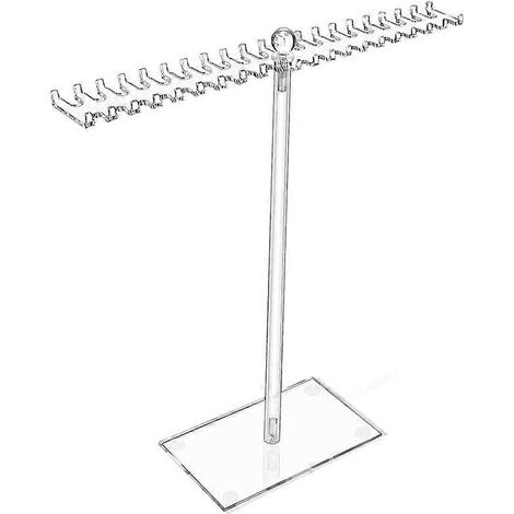 Organisateur de colliers en acrylique, support transparent pour colliers, présentoir à bijoux avec crochets bilatéraux (1/5)