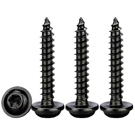 Vis a Bois Inox M3x16mm Vis à Tôle Autoforeuse avec Rondelle Acier Inoxydable A2 V2A Noir Vis Autotaraudeuse à Tête Plate Dureté élevée Filets Métriques Standard