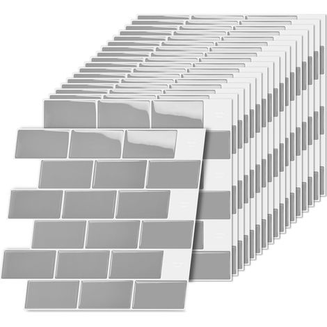 Carreaux muraux 3D autocollants, 30 x 30 cm, motif métro
