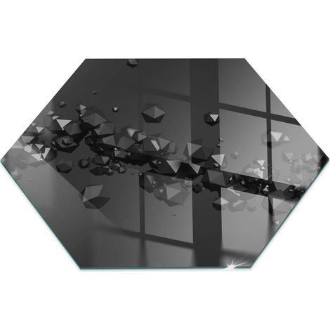 Kaminofen Glasplatte Funkenschutz Kaminplatte Kaminglas Ofenglas gehärtetem Glas mit Motiv Abstrakte Wolke aus Feststoffen h40 cm