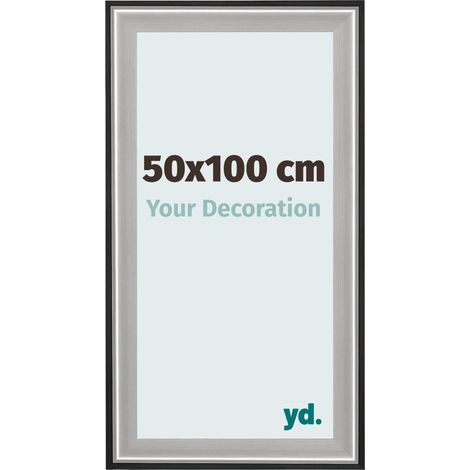 yd. - Cadre photo 50x100 - Noir Argent Poli - Bois - Birmingham (1/5)