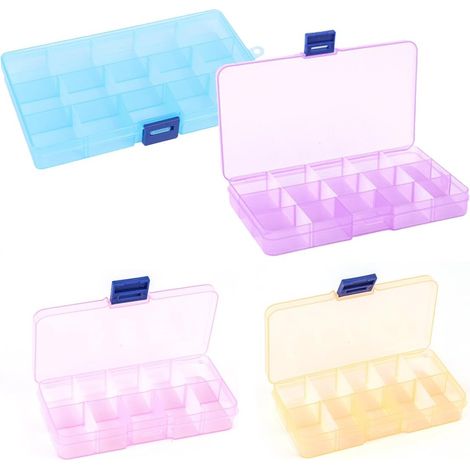 compartiments boîte de rangement, Plastik Sortierboxen Schmuckkasten 4 unités (1/5)
