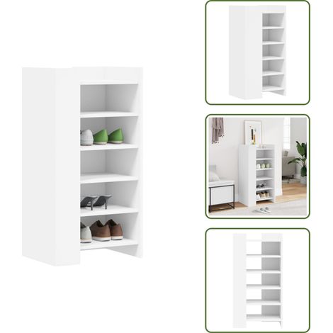 Schuhschrank Weiß 52x37,5x100 cm Holzwerkstoff - Schuhschrank - Holzwerkstoffmöbel - Garderobe - Schrank - Aufbewahrungsbox (1/5)