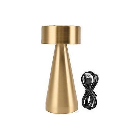 Lampe de table portable LED en métal avec capteur tactile, 3 couleurs, intensité lumineuse réglable, lampe de chevet rechargeable. (1/5)