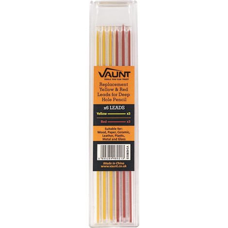 Vaunt Replacement Yellow and Red Leads For V1428010 Deep Hole Pencil-Pack Of 6 (1/3)