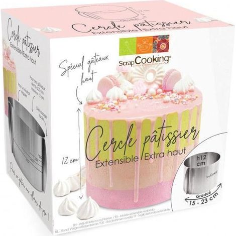 Cercle pâtissier extensible - 12 cm de hauteur