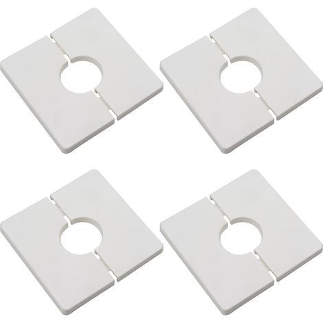 Bride divisée murale de 4pcs, couvercle carré en plastique ABS avec un diamètre de 33 mm, couvercle de tuyau à eau mural, blanc, blanc (1/5)