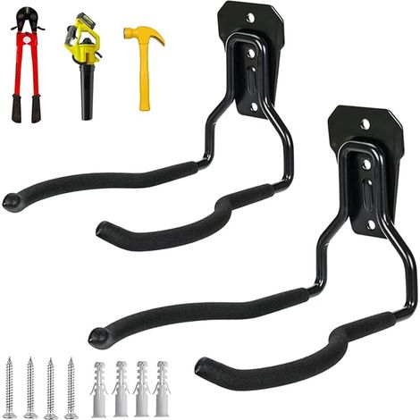 2 pièces Support Mural pour débroussailleuses, Crochets muraux pour Garage, Supports pour Outils électriques de Jardin, Support Mural pour débroussailleuses, Support pour débroussailleuse (1/5)