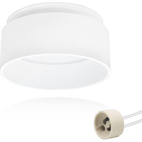 LED Spot de plafond à lumière indirecte incluse 5W Remplaçable LED Module 3000K Blanc Chaud 400LM Plafonnier Luminaire Apparent Noir mat Spot encastrable Design extra plat 30mm