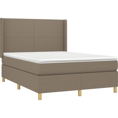 Giroletto a Molle con Materasso Tortora 140x190 cm in Tessuto vidaXL (1/5)