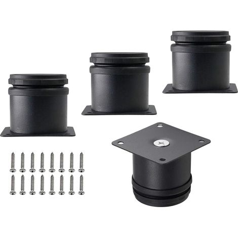 Möbelfüße - 5 cm hohe Möbelfüße - höhenverstellbar - Edelstahl - geeignet für Stühle, Tische, Schränke, Schreibtische, Sofas und andere Möbel - inklusive Schrauben - 4 Stück - schwarz (1/5)