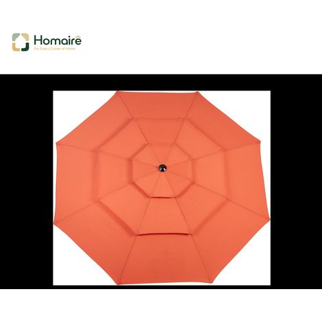 HOMAIRE Parasol Aluminium 3 Tiers à Inclinaison Automatique 10 Pieds Orange (1/5)