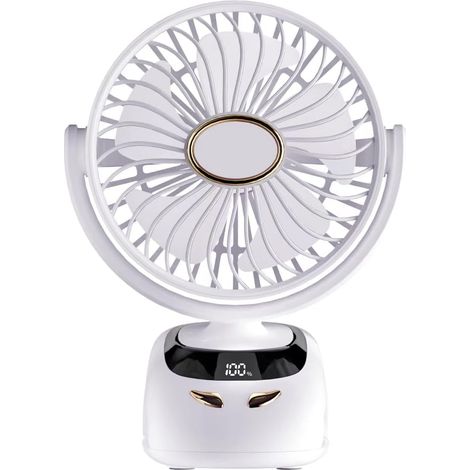 Ventilatore a clip, ventilatore da tavolo portatile USB da 6000 mAh, 5 velocità, clip robusta per ufficio personale, carrello da golf