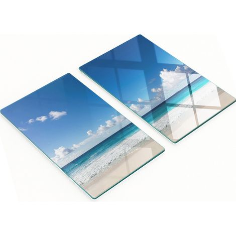 Tablas decorativas de vidrio para servir aperitivos, Seychelles Beach, 2x30x52 cm (1/5)