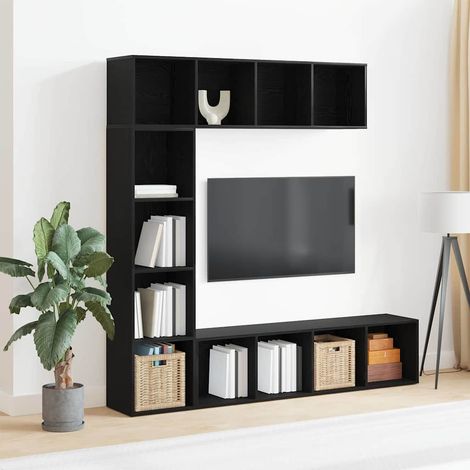 vidaXL Bookshelf 12-Tier 3 pcs 36 x 30 x 143 cm Engineered Wood (1/5)