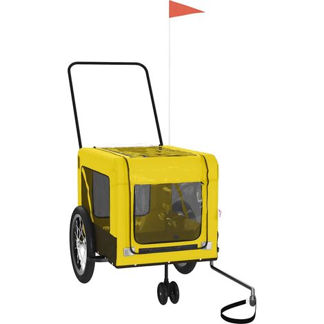 Remorque de vélo pour animaux de compagnie jaune et noir (1/5)