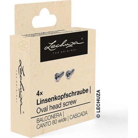 LECHUZA® Ersatzteil 4 Linsenkopfschrauben für Balkonkastenhalter CASCADA & CANTO wide (1/2)