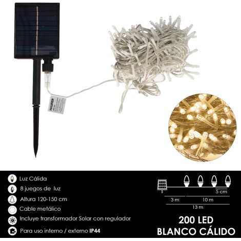 NATALE - LUCI 200 LED BATTERIA SOLARE IP4 L. CALDA INT/EST - SC. MAURER (1/4)