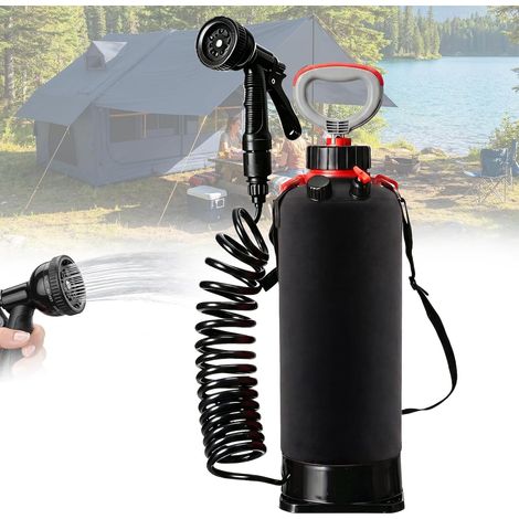 Douche portable pour chien de 12 litres - Appareil de douche multifonction avec réservoir - Kit de douche manuel - Douche portable pour chien pour la maison, les voyages ou les activités de (1/5)