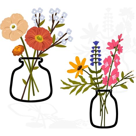 Set mural métal 2 pcs motif fleurs Style rustique campagnard pour bains/salle à manger Décor minimaliste pour pendaison de crémaillère (1/5)