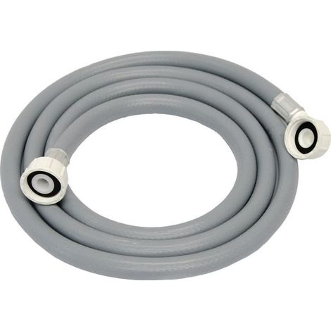 Tuyau flexible d'alimentation eau froide 2 m – Raccords coudé et droit 3/4' inclus – Joints fournis – Compatible lave-linge et lave-vaisselle (1/4)