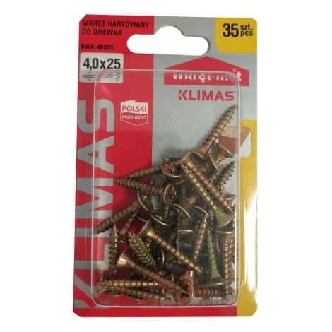 Tornillos para madera endurecidos 4x25mm 35 piezas PZ2 dorado