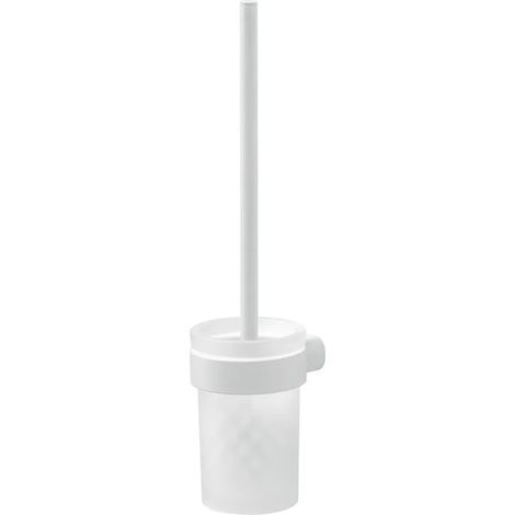 Portascopino a muro bianco opaco Gedy serie Pirenei in acciaio inox (1/2)