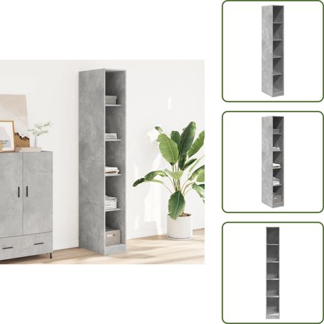 Garde-robe gris béton 30x50x200 cm bois d'ingénierie - Garde-robe - Garde-robes - Armoire De Rangement - Placard (1/5)