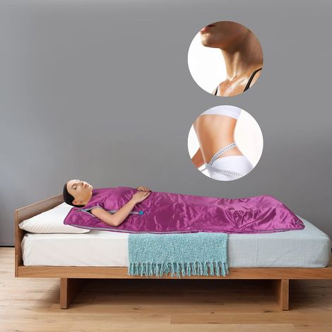 650W Infrarot Saunadecke,180x80cm 2 Zone Infrared Sauna Blanket mit Fernbedienung und Timer-Funktion Professionel Detox Therapie Sauna Tragbare Oxford-Saunadecke