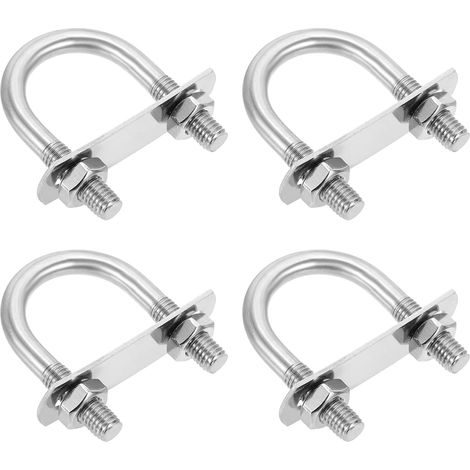 4 Ensembles M10 U-Bolts Ronds 38mm 201 U-Clamp Boulons Silver (1/5)