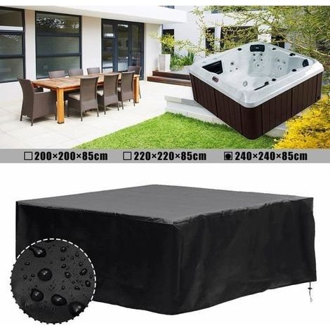Couverture de meubles de spa, couverture de baignoire de spa, couverture de piscine intérieure et extérieure (240x240x85cm) (1/4)
