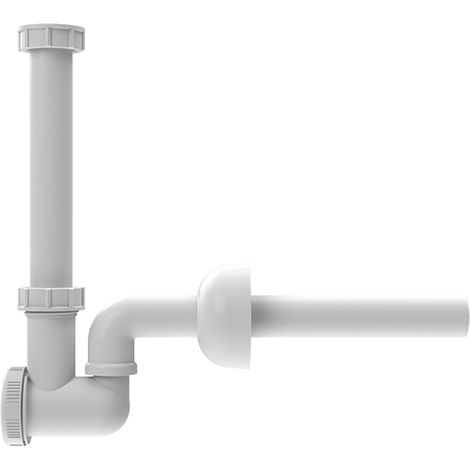 Sifone lavabo e bidet DN40x5/4' con bicchiere d'ispezione e rosone