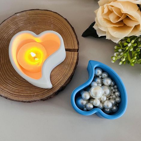 Silikonform Herz Gießform für Kerzen, Seife & DIY Handwerk