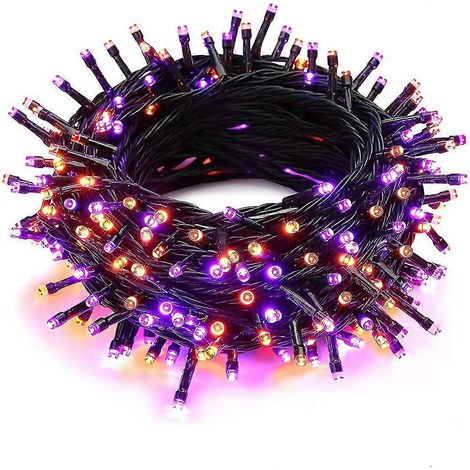 Halloween-Lichterkette in Orange und Lila, 20 m, 200 LEDs, für den Außenbereich, Weihnachten (1/5)