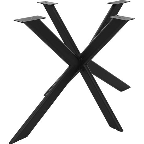 ML-Design Tischbeine Metall Schwarz, Tischgestell Spider Outdoor wetterfest, Tischfüße X-Form, Tischkufen aus Stahl, Tischuntergestell, Möbelfüße für Esstisch & Schreibtisch, 120x78x71,5 cm, Flach (1/5)