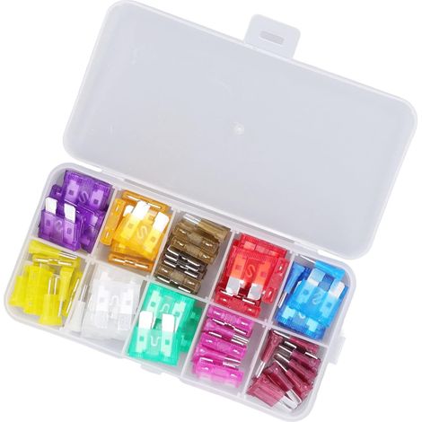 Set of 80 Automotive Pluggable Fuses 3A 5A 7.5A 10A 15A 20A 25A 30A 35A 40A Medium Size Fuse Assortment Kit for Car, Motorhome, Motorcycle, Plastic (1/5)