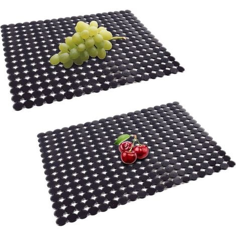 Lntyq – Lot de 2 tapis d'évier découpables 30 x 40 cm – Drainage rapide – Protection contre rayures – PVC durable et facile à nettoyer (1/5)