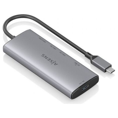 Aisens Docking USB Tipo-C 1xHDMI 4K/ 1xUSB/ 2xUSB Tipo-C/ 1xLector de Tarjetas/ Gris