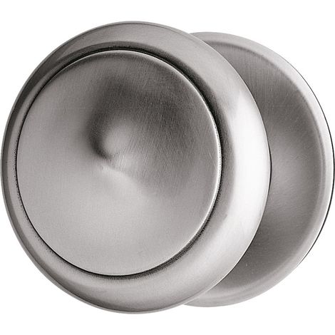 Bouton fixe sur rosace pleine en fer cémenté patiné diamètre 75mm - BOUVET - 13357