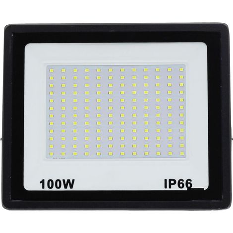 Projecteur LED extérieur 100W, lumière blanche froide 10000LM 6500K, étanche IP66, 144 LED, lumières extérieures de jardin, Patio, Garage - RWProjecteur seul (1/5)