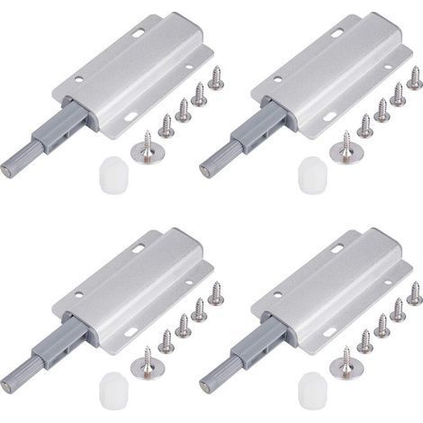 Loquet Magnétique Porte Placard Push to Open Tampon Amortisseur pour Armoire Fermeture Systeme Tiroir 4 Pièces-Chrom (1/5)