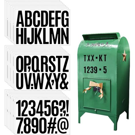 Lot de 24 Lettre Adhesive Noirs,Lettres Autocollantes 8cm (1/5)