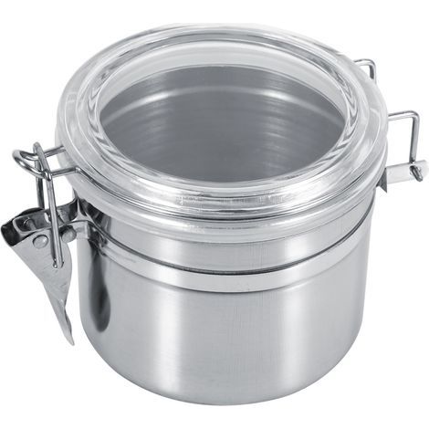 Conteneur de stockage des aliments de cuisine en acier inoxydable, bouteille de sucre, thé, grains de café, boîte (S) (1/5)