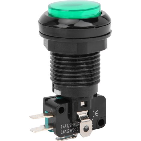 Interrupteur BERM à 10 boutons avec réinitialisation automatique, 250 V, pour consoles de jeux et machines à pinces, BEM® Y33 Vert (1/5)