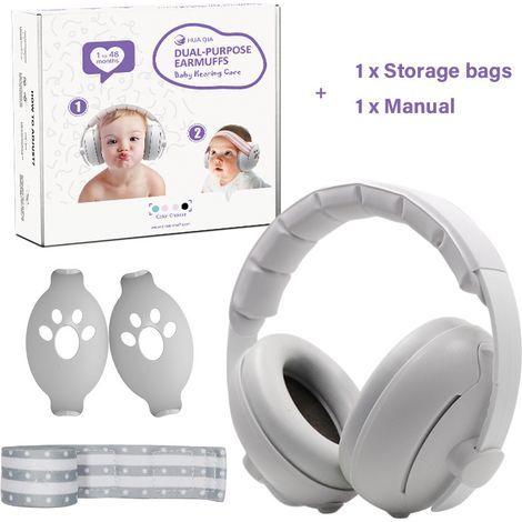Casque antibruit 2 en 1 pour bébé, protection auditive, casque antibruit pour bébé et enfant de 0 à 36 mois (1/5)