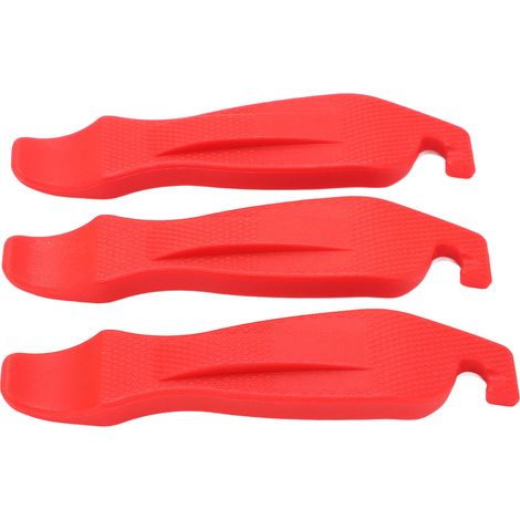 3 pièces démonte-pneus vélo en nylon antidérapant haute dureté outil de réparation pneu vélo rouge (1/5)