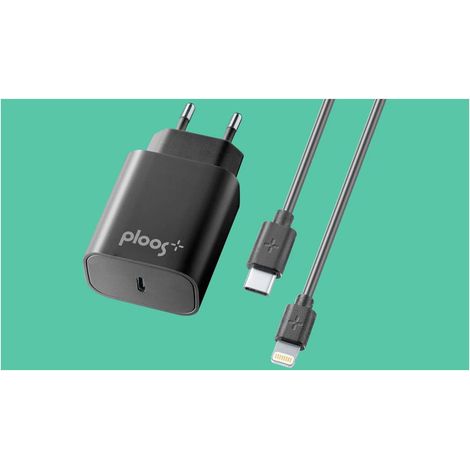 PLOOS USB C KIT ADAPTER Caricabatterie 20W USB C to Lightning (1/2)