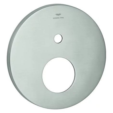 GROHE Rosace 48616, ronde, pour façades de mitigeur monocommande avec inverseur 2 voies, supersteel, 48616DC0
