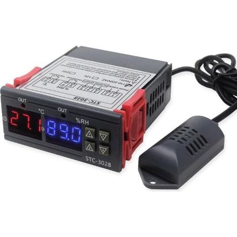 Double LCD Thermostat De L'humidité De La Température STC 3028 Thermomètre Hygromètre Contrôleur D'incubateur 110V 220V (1/5)